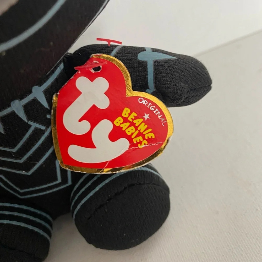 New Ty Marvel Black Panther Beanie Baby Plush Soft Toy - 6" Avengers With Tags - Picture 6 of 7